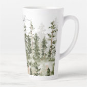 Gepersonaliseerd rustiek Waterverf groen bos Latte Mok (Rechts)
