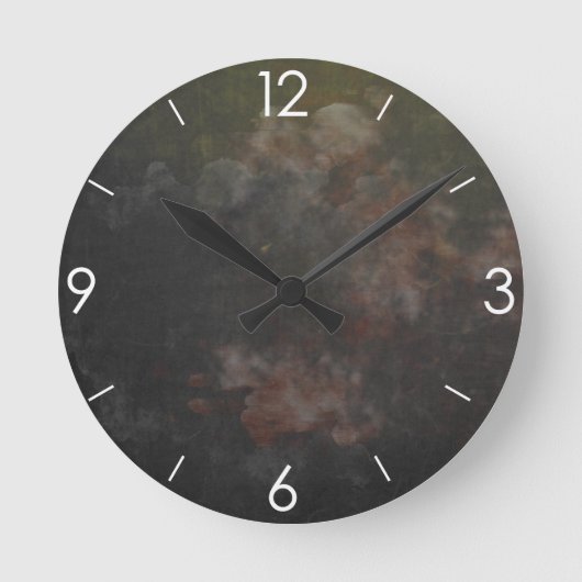 Gepersonaliseerd  Rustiek Zwart Krijtbord Ronde Klok (Voorkant)