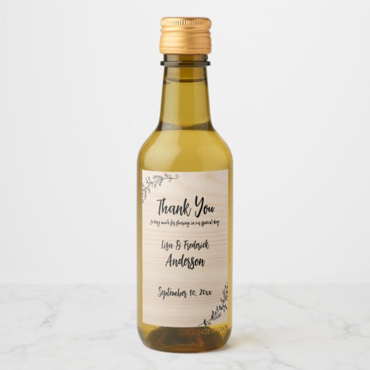 Gepersonaliseerd rustieke dank u van paar wijn etiket (Voorkant)