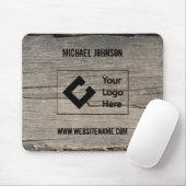 Gepersonaliseerd Rustieke Houten Textuur Bedrijf m Muismat (Met muis)