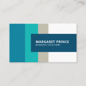 Gepersonaliseerd | Rustieke Turquoise strepen Visitekaartje (Voorkant)