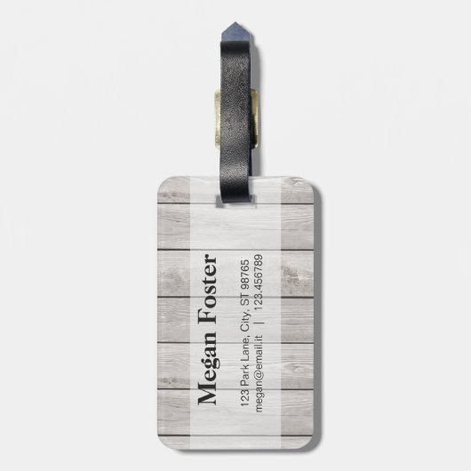 Gepersonaliseerd rustig lichthout, bagagelabel voo (Achterkant verticaal)