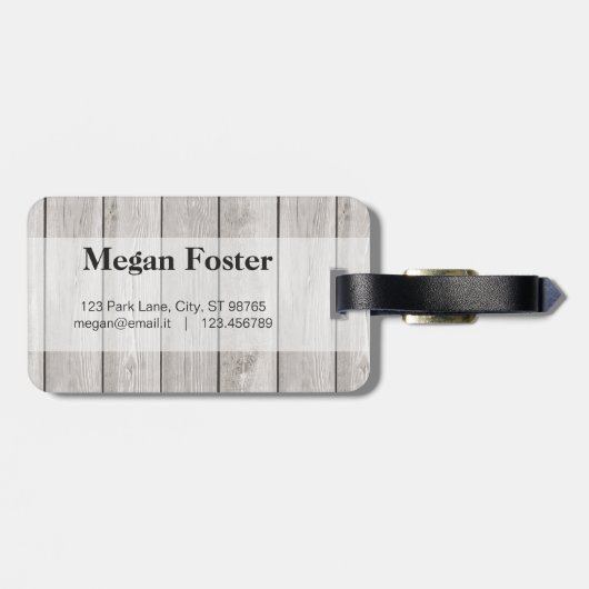 Gepersonaliseerd rustig lichthout, bagagelabel voo (Achterkant horizontaal)