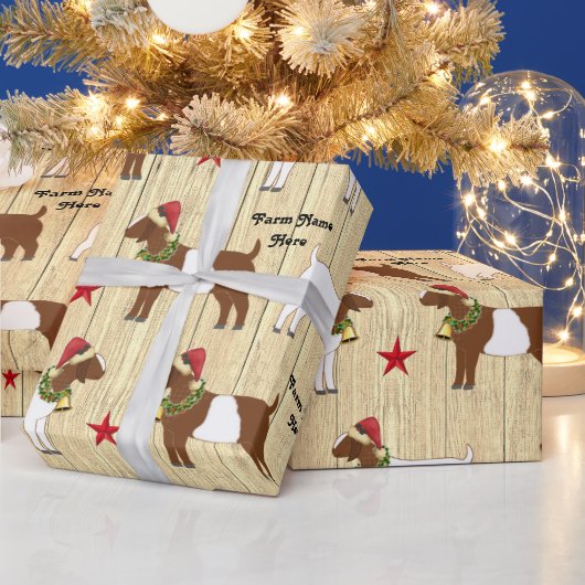 Gepersonaliseerd Rustige kerstboer Goat Herd Cadeaupapier (Feestdagen)