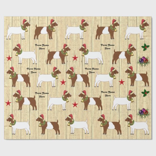 Gepersonaliseerd Rustige kerstboer Goat Herd Cadeaupapier (Vlak)