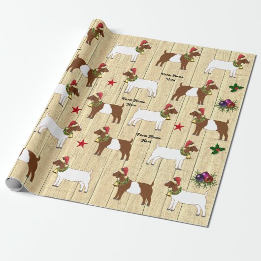 Gepersonaliseerd Rustige kerstboer Goat Herd Cadeaupapier (Uitgerold)