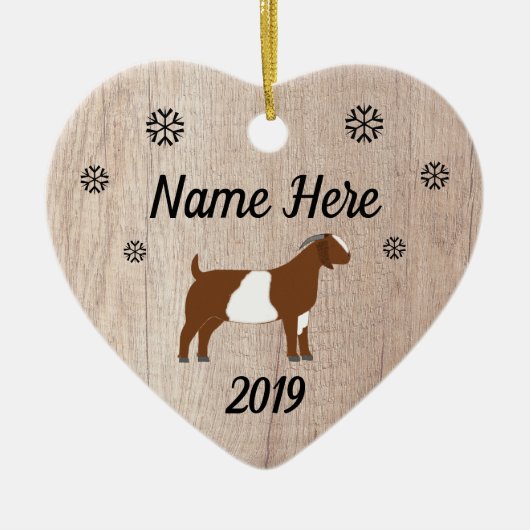 Gepersonaliseerd Rustige Paint Boer Goat Keramisch Ornament (Voorkant)