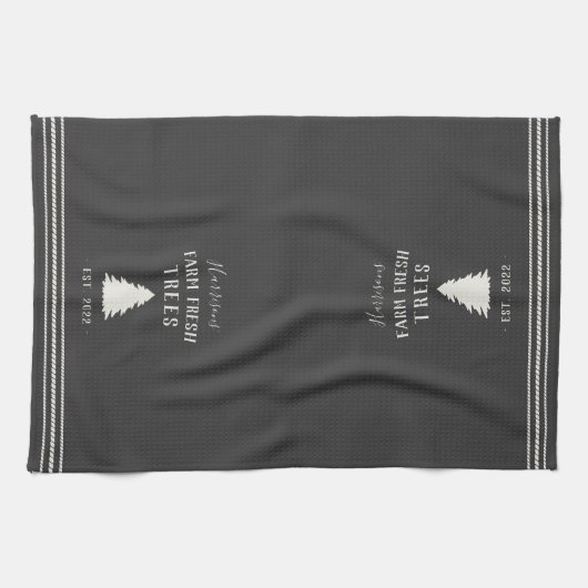 Gepersonaliseerd Rustisch Boerderij, verse bomen Theedoek (Horizontaal)