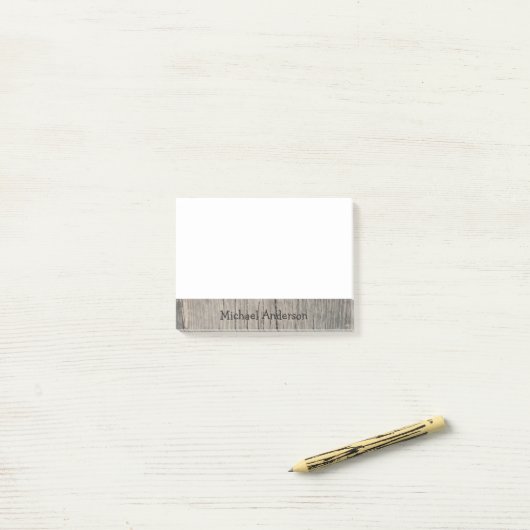 Gepersonaliseerd Rustisch Hout Post-it® Notes (Op bureau)