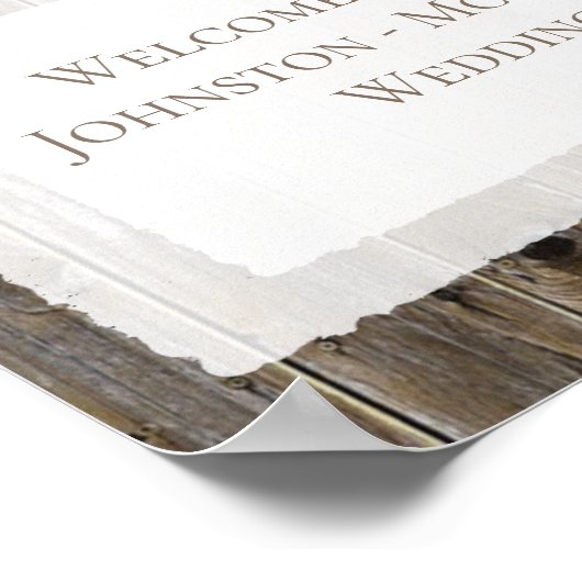 Gepersonaliseerd Rustisch Roos Wedding Poster (Hoek)