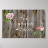Gepersonaliseerd Rustisch Roos Wedding Poster (Voorkant)