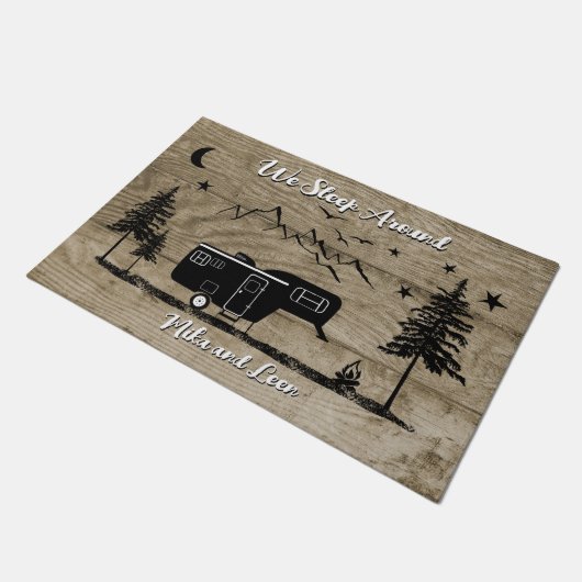 Gepersonaliseerd Rustisch Vijfde Wiel Deurmat (Schuin)