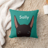 Gepersonaliseerd ruw gecoat zwart Podenco gezicht Kussen (Deken)