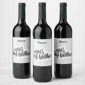 Gepersonaliseerd 's Werelds beste broertje Gift Wijn Etiket (Flessen)
