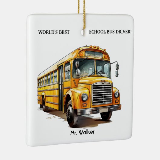 Gepersonaliseerd 's werelds beste schoolbus chauff keramisch ornament (Rechts)