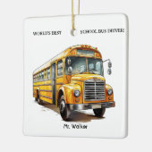 Gepersonaliseerd 's werelds beste schoolbus chauff keramisch ornament (Links)