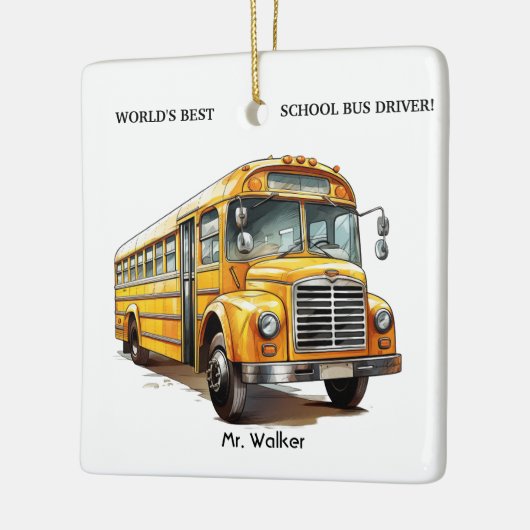 Gepersonaliseerd 's werelds beste schoolbus chauff keramisch ornament (Links)