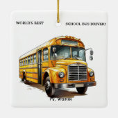 Gepersonaliseerd 's werelds beste schoolbus chauff keramisch ornament (Achterkant)