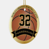 Gepersonaliseerd - 's werelds grootste basketbalsp keramisch ornament (Rechts)