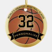 Gepersonaliseerd - 's werelds grootste basketbalsp keramisch ornament (Voorkant)