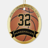Gepersonaliseerd - 's werelds grootste basketbalsp keramisch ornament (Links)
