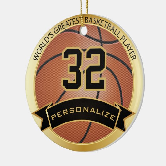 Gepersonaliseerd - 's werelds grootste basketbalsp keramisch ornament (Links)
