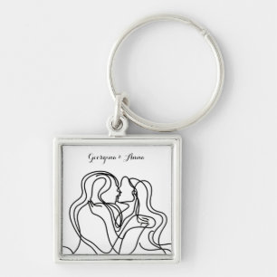 Gepersonaliseerd saffisch koppel sleutelhanger