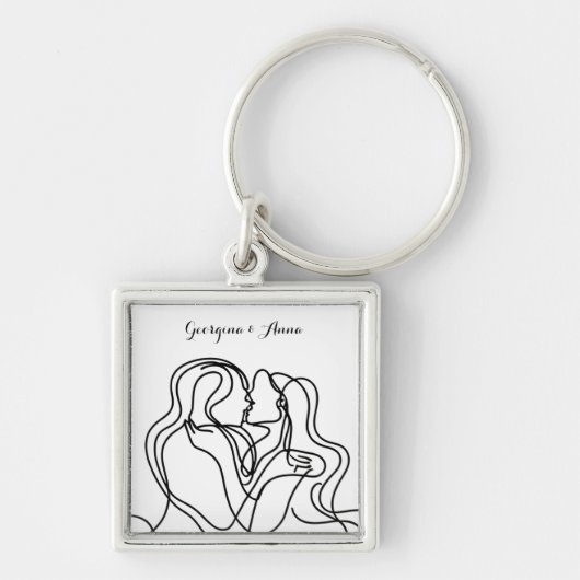 Gepersonaliseerd saffisch koppel sleutelhanger (Voorkant)