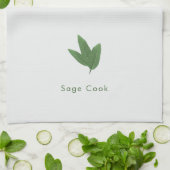 Gepersonaliseerd Sage Cook, Green Leaves Art Theedoek (Gevouwen)