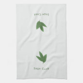 Gepersonaliseerd Sage Cook, Green Leaves Art Theedoek (Verticaal)