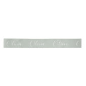 Gepersonaliseerd Sage Green Elegant Name Satin Rib Satijnen Lint (Voorkant)