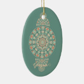 Gepersonaliseerd Sage & Sand Retro Ornamental Mand Keramisch Ornament (Rechts)