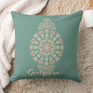 Gepersonaliseerd Sage & Sand Retro Ornamental Mand Kussen