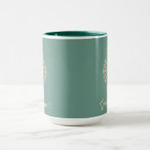 Gepersonaliseerd Sage & Sand Retro Ornamental Mand Mok (Midden)