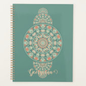 Gepersonaliseerd Sage & Sand Retro Ornamental Mand Planner (Voorkant)