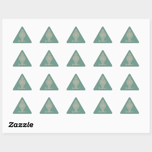Gepersonaliseerd Sage & Sand Retro Ornamental Mand Sticker (Vel)