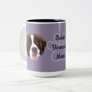 Gepersonaliseerd Saint Bernard Ma/Pa Tweekleurige Koffiemok