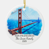 Gepersonaliseerd San Francisco Ornament, Californi Keramisch Ornament (Voorkant)