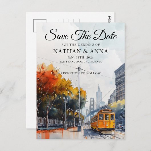 Gepersonaliseerd San Francisco Skyline Briefkaart (Voorkant / Achterkant)