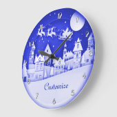 Gepersonaliseerd Santa Winter Village Grote Klok (Hoek)