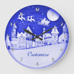 Gepersonaliseerd Santa Winter Village Grote Klok