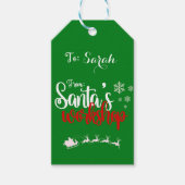 Gepersonaliseerd Santa's Workshop Christmas Gift L Cadeaulabel (Voorkant)