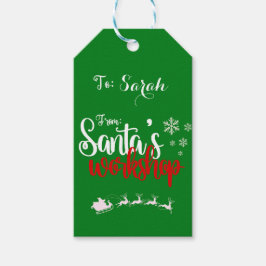 Gepersonaliseerd Santa's Workshop Christmas Gift L Cadeaulabel