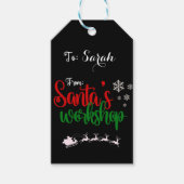 Gepersonaliseerd Santa's Workshop Gift Label Cadeaulabel (Voorkant)