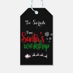Gepersonaliseerd Santa's Workshop Gift Label Cadeaulabel