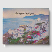 Gepersonaliseerd Santorini Greece Wedding Guestboo Gastenboek (Voorkant)