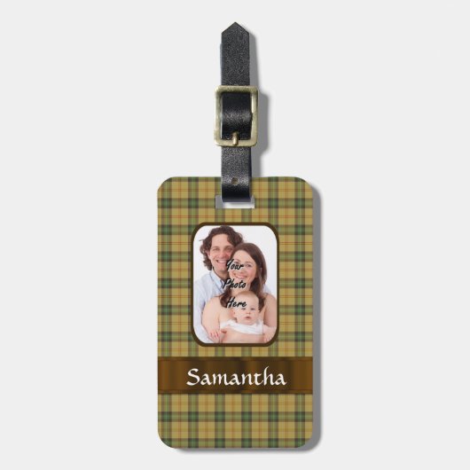 Gepersonaliseerd Saskatchewan tartan plaid Bagagelabel (Voorkant verticaal)
