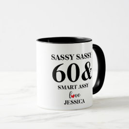 Gepersonaliseerd Sassy Sixty Grappig Verjaardagsca Mok