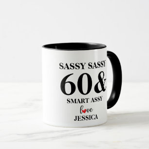 Gepersonaliseerd Sassy Sixty Grappig Verjaardagsca Mok