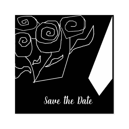 Gepersonaliseerd Save the Date Red Roses en een St Rubberstempel (Afrduk)